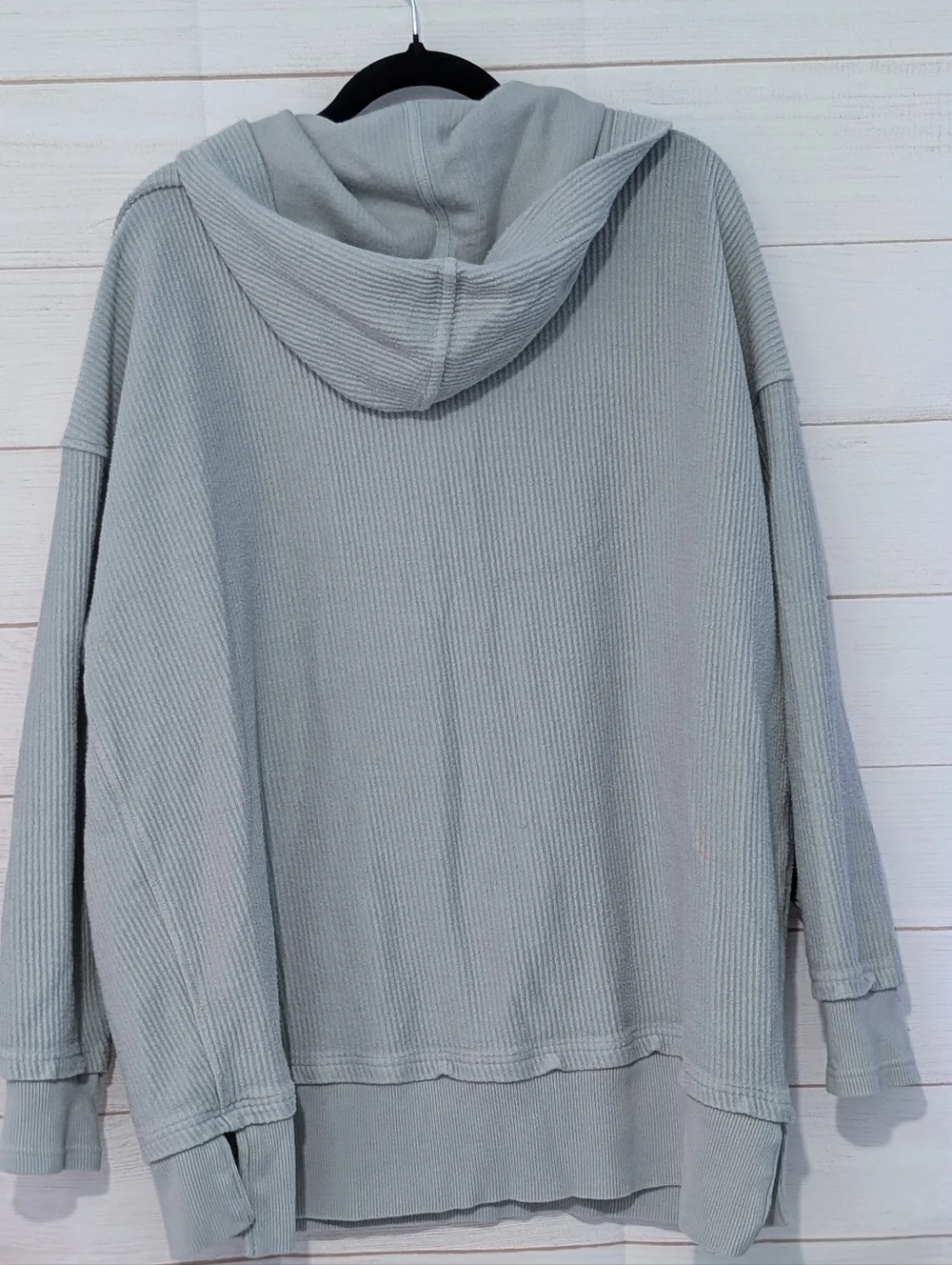 Light Sage Ribbed Henley Pullover - Picture 9 of 14
